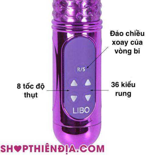 Sản phẩm có 8 tốc độ thụt ra vào cùng 36 kiểu rung và vòng bi xoay 2 chiều