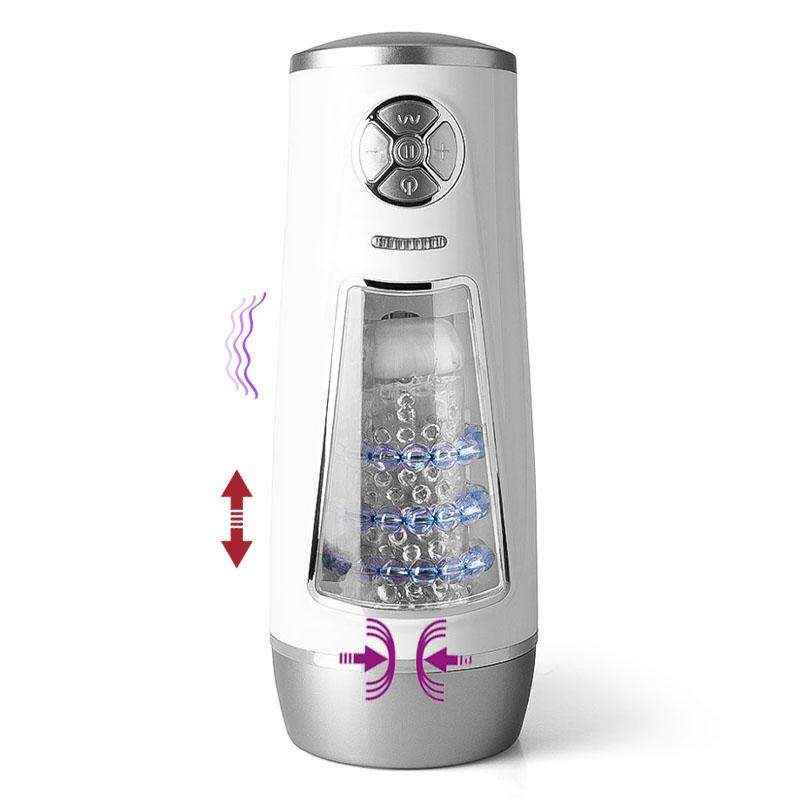 Cốc thủ dâm trong suốt tự động Migy (vòng bi tự co bóp)