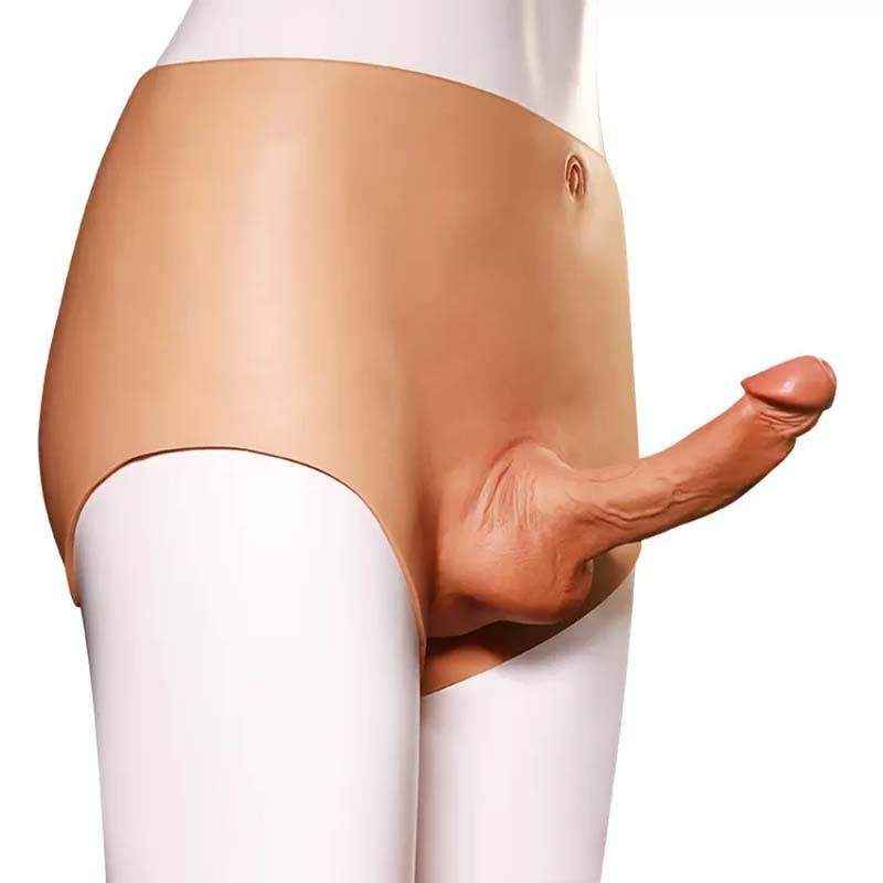 Quần boxer silicon gắn dương vật giả rỗng ruột Haines
